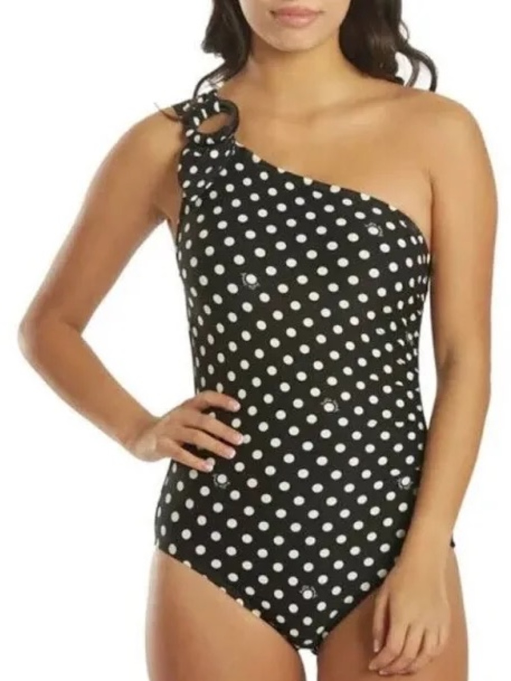 🖤 Kate Spade Lia Logo Dot One-Shoulder Swimsuit – Size XL 🖤
